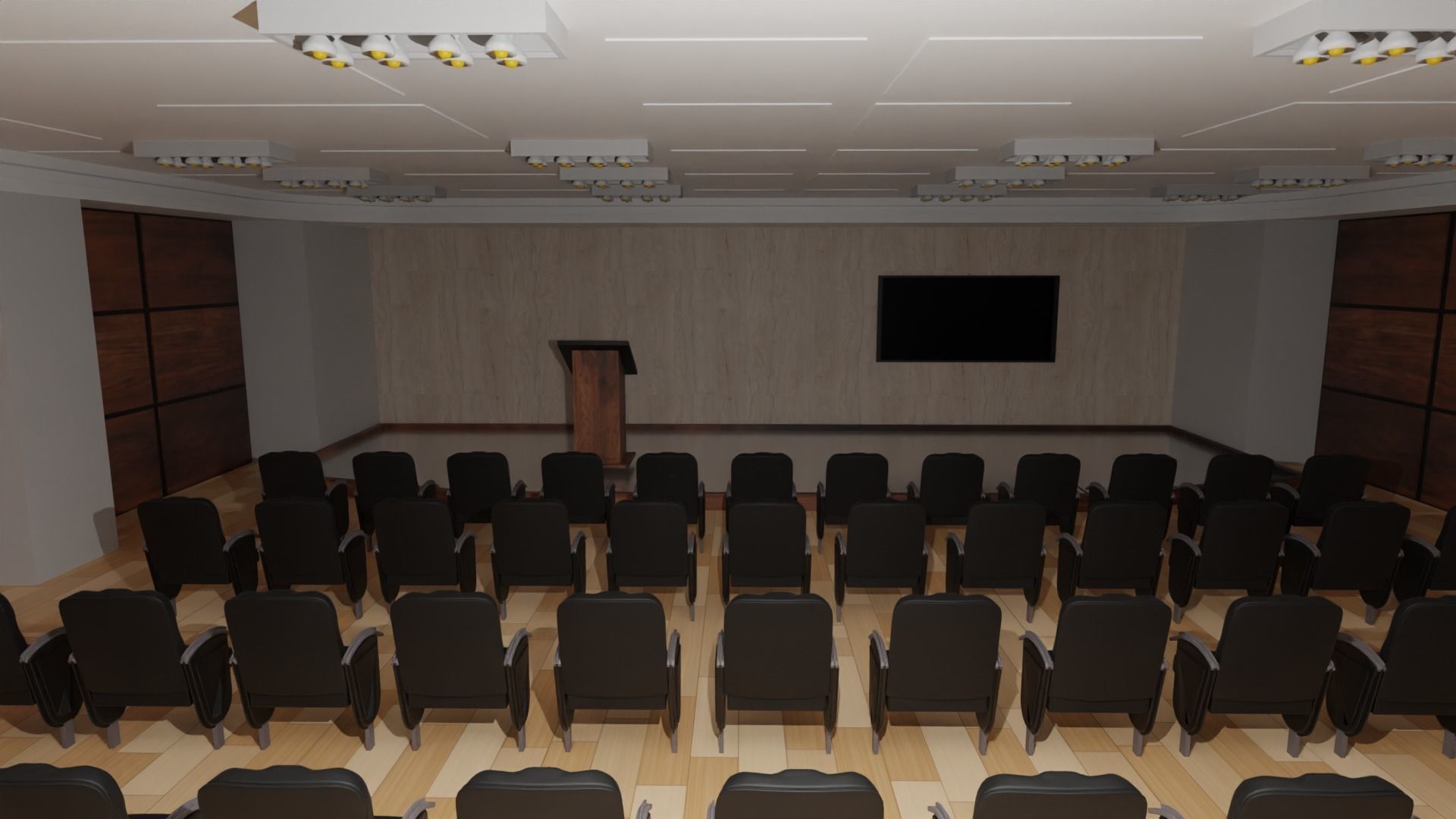 Briefing Press Room Low-poly 3D model_3