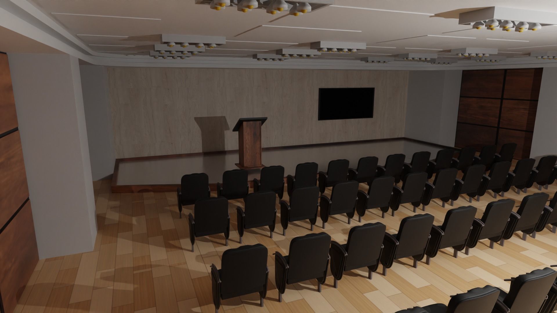 Briefing Press Room Low-poly 3D model_2