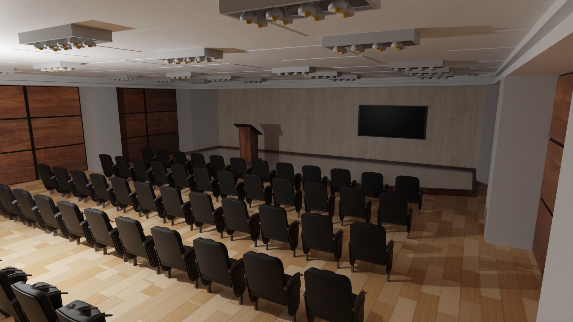 Briefing Press Room Low-poly 3D model_5