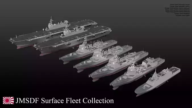 JMSDF Surface Fleet collection 3D model