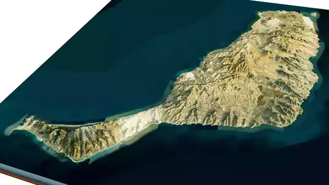 Fuerteventura full Island 3d model terrain