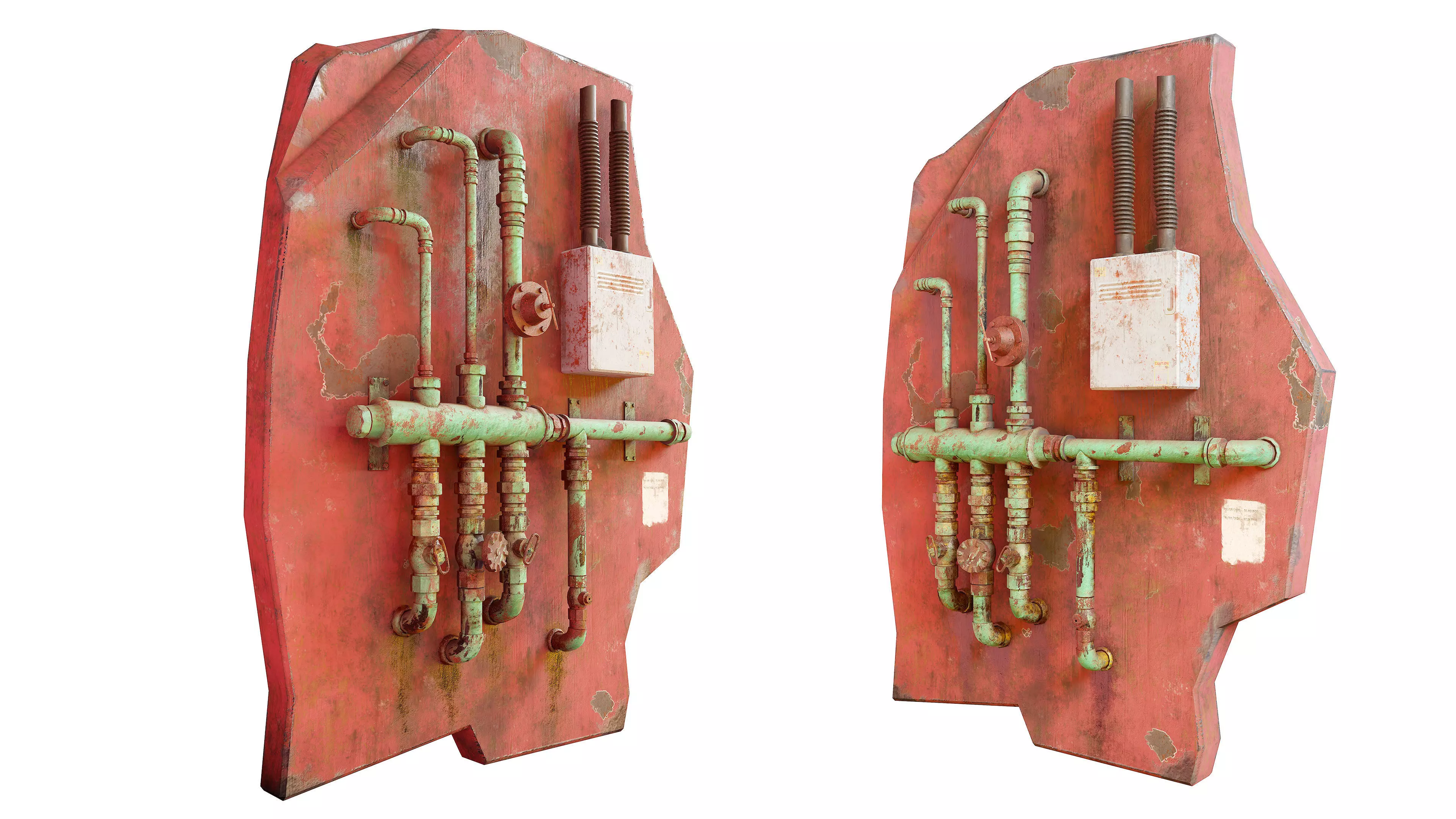 Grungy industrial Pipes  3D model_0