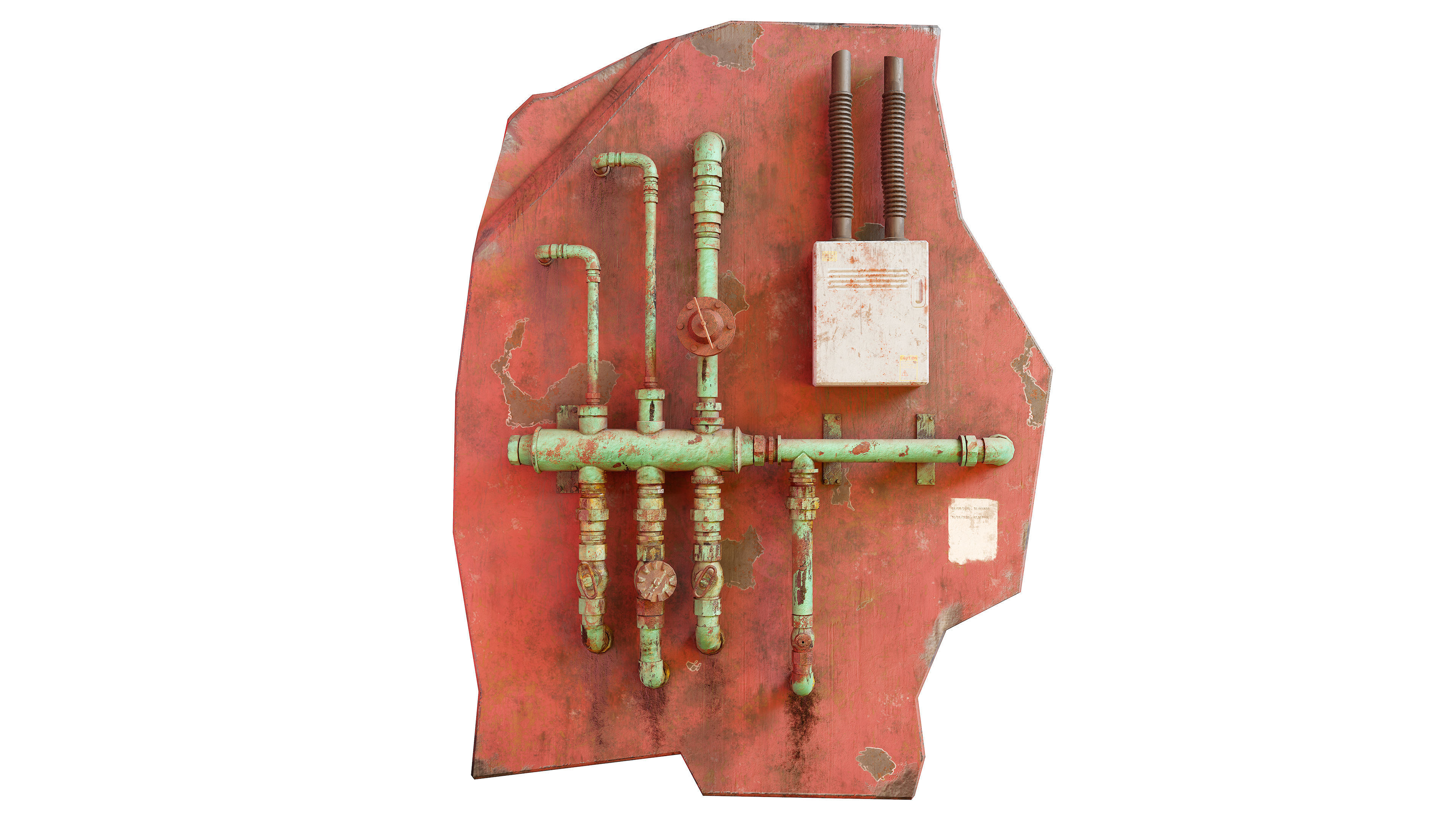 Grungy industrial Pipes  3D model_1