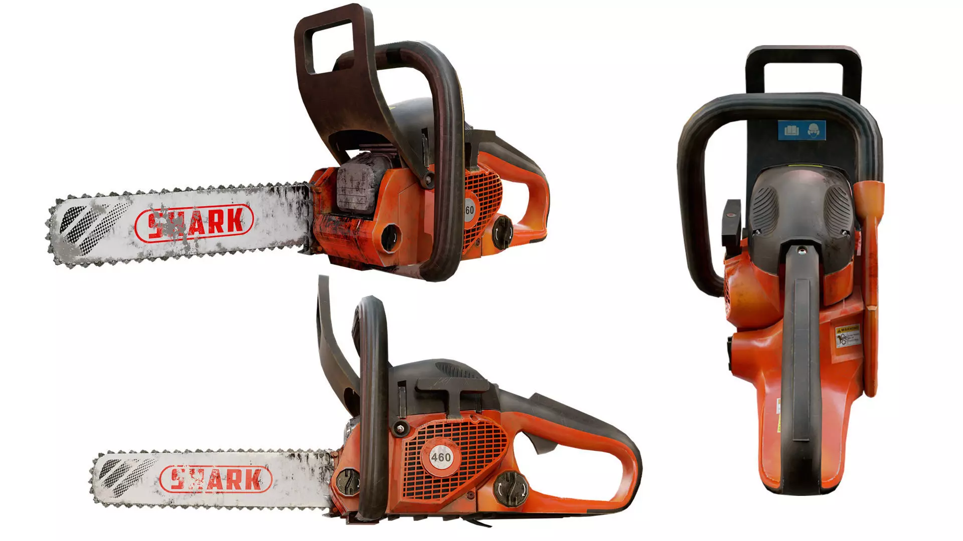 Chainsaw old grungy 3d model 3D model_0