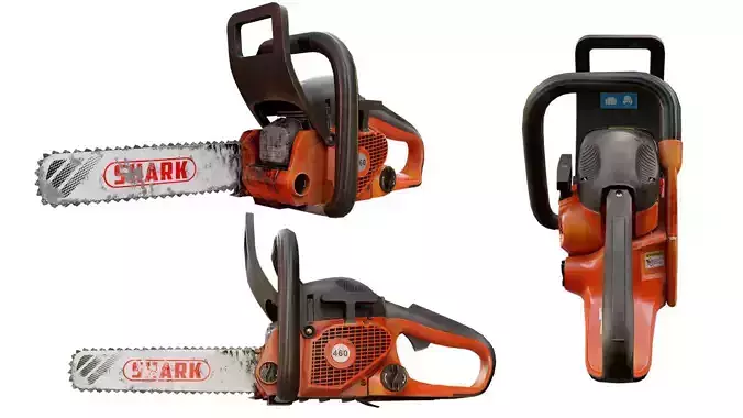 Chainsaw old grungy 3d model