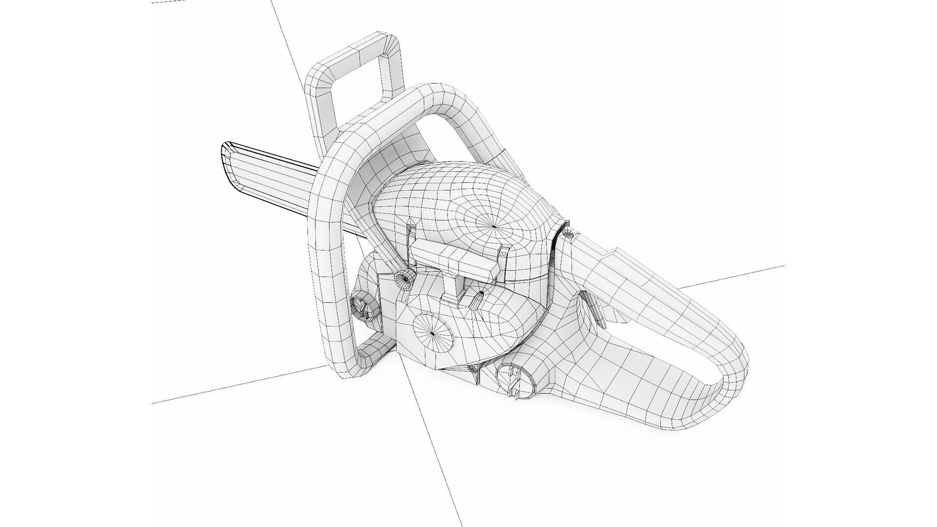 Chainsaw old grungy 3d model 3D model_7