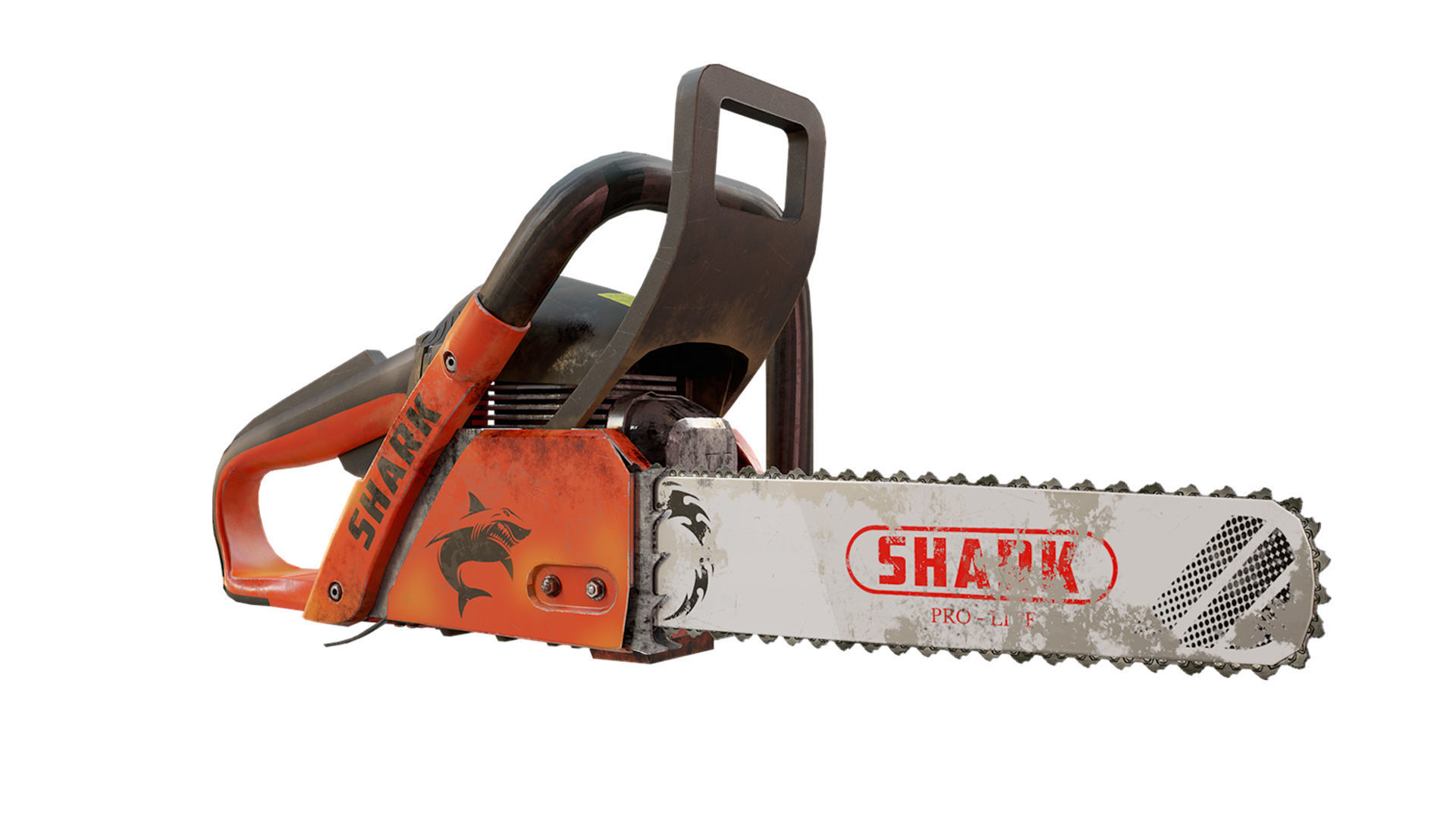 Chainsaw old grungy 3d model 3D model_2