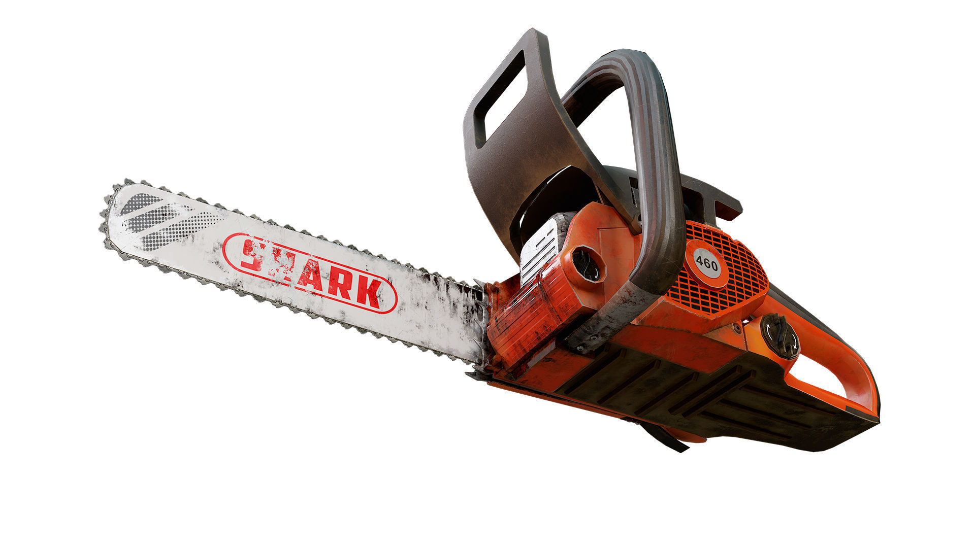 Chainsaw old grungy 3d model 3D model_5