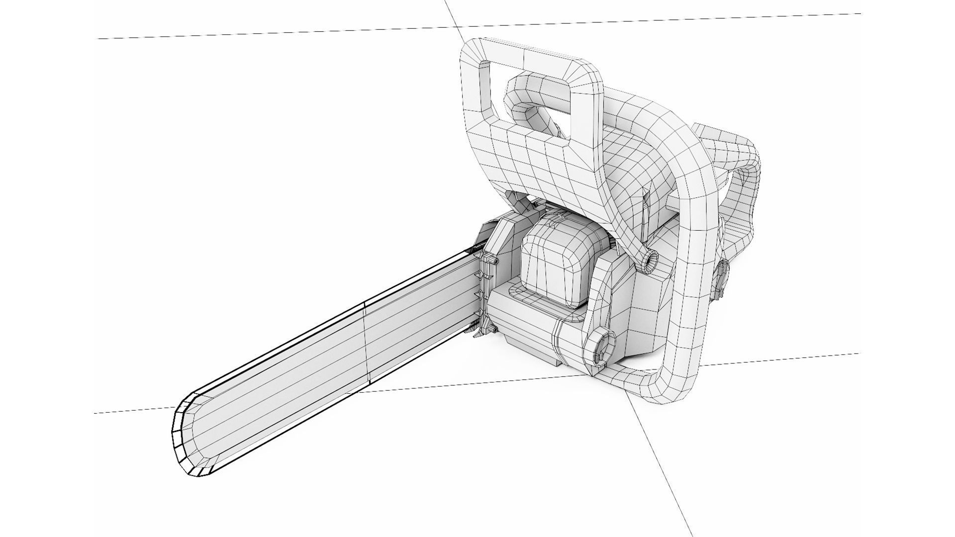 Chainsaw old grungy 3d model 3D model_8