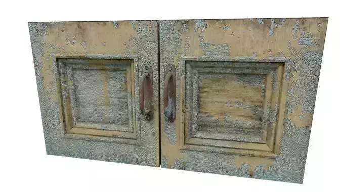 Old wooden door   Low-poly 3D model