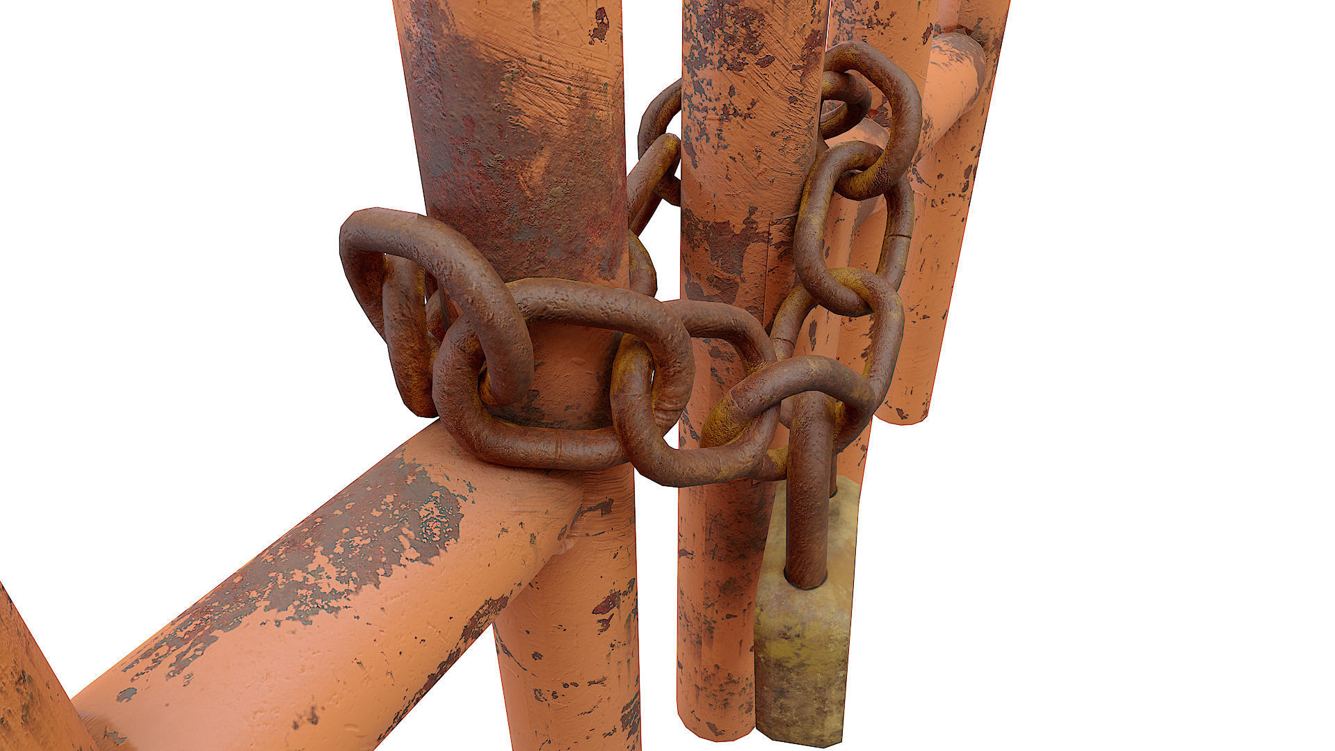 Grungy metal door   3D model_5