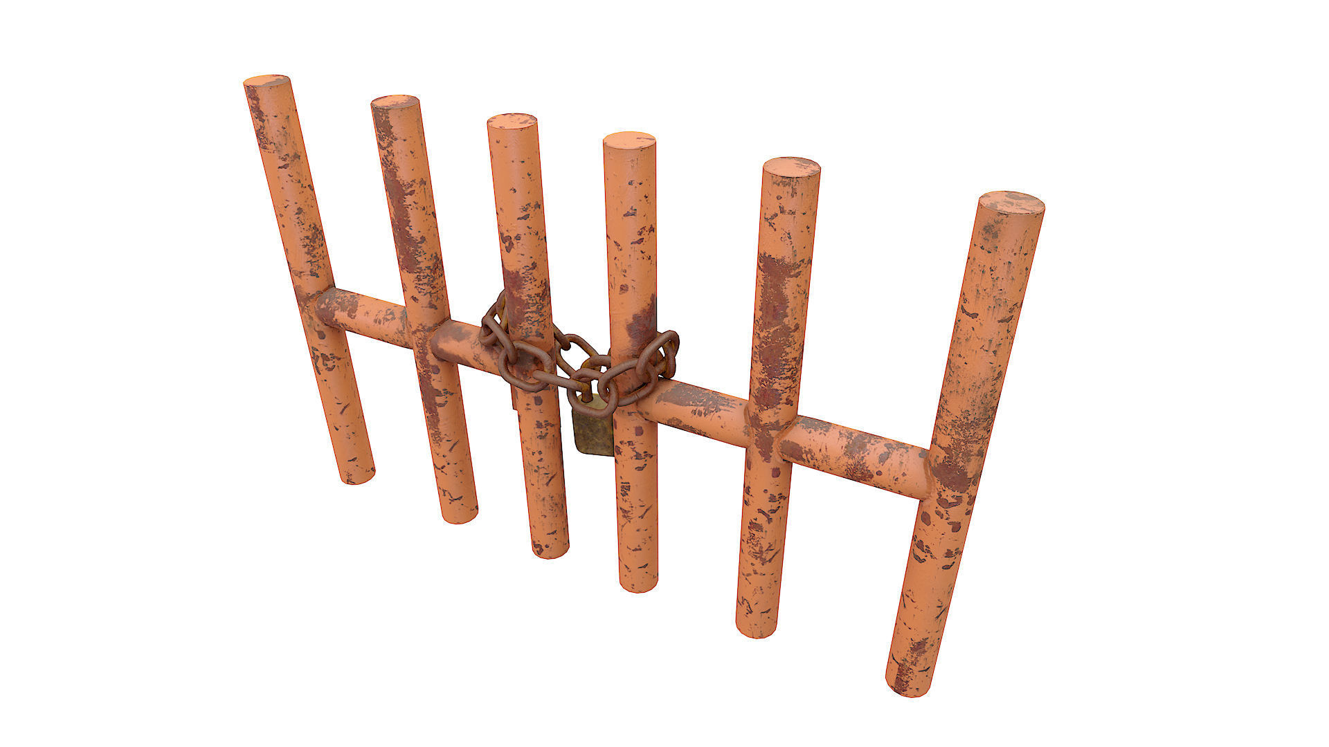 Grungy metal door   3D model_3