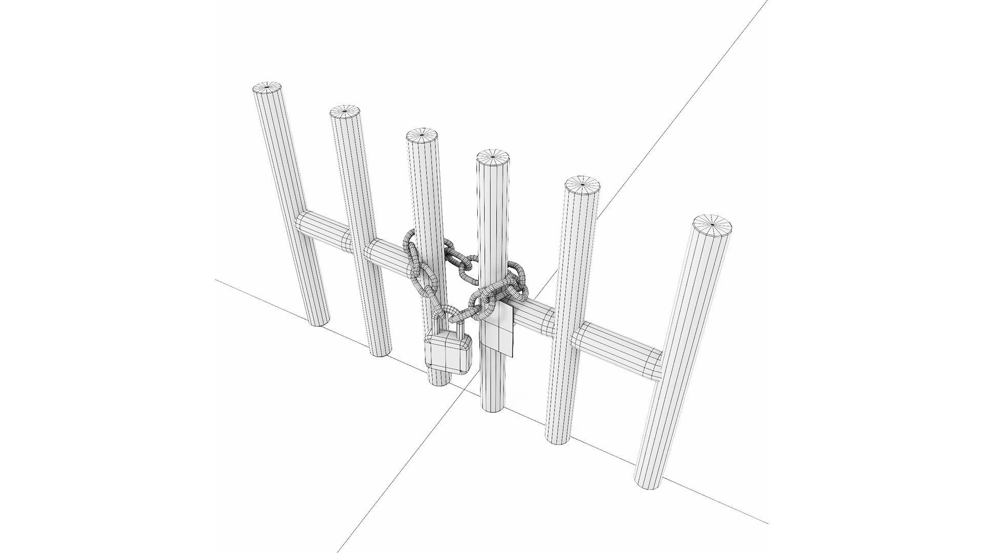 Grungy metal door   3D model_7