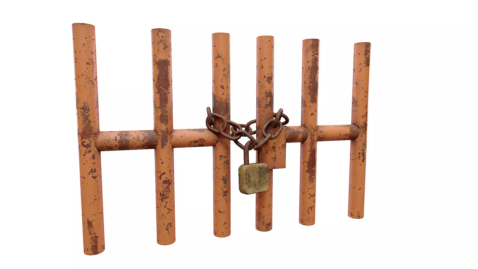 Grungy metal door   3D model_0