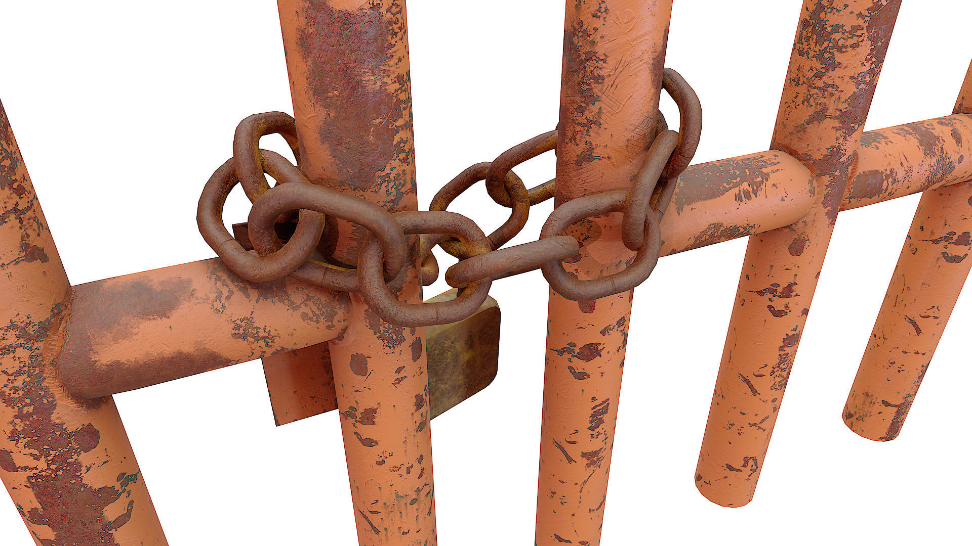 Grungy metal door   3D model_4