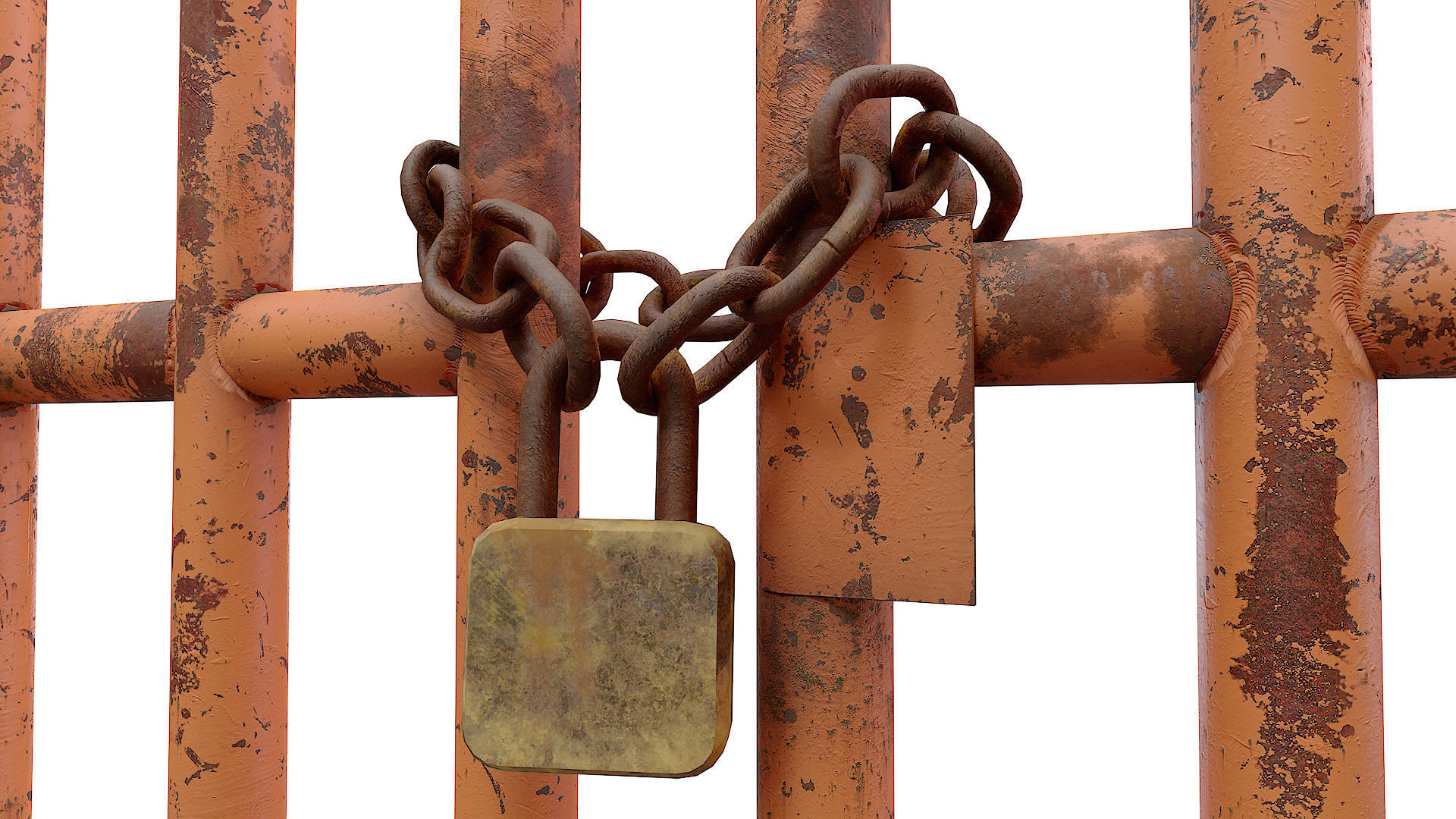 Grungy metal door   3D model_1