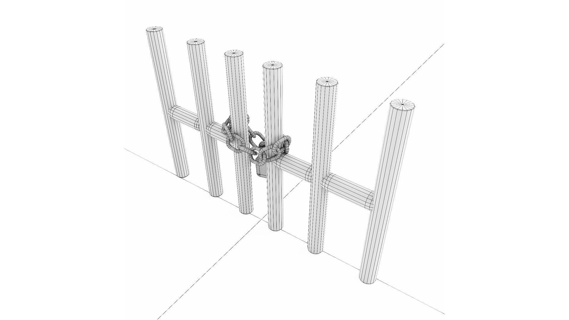 Grungy metal door   3D model_9