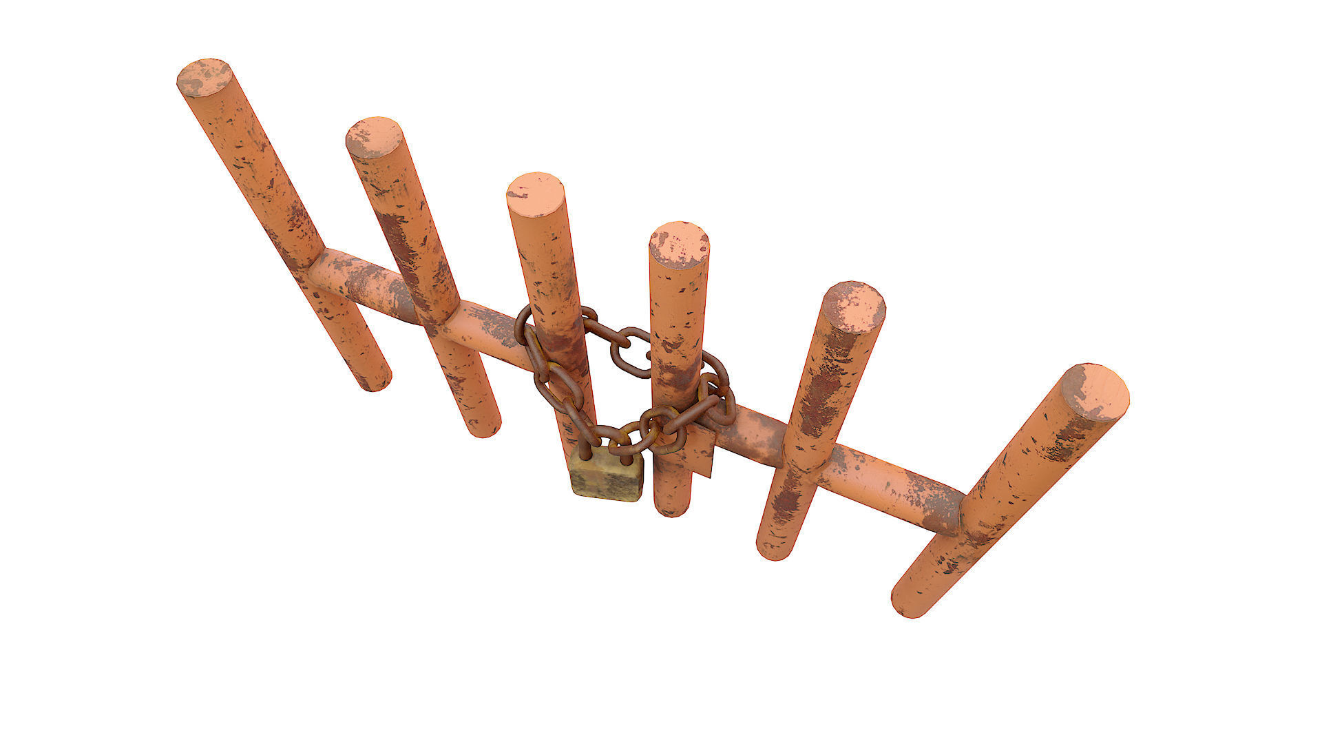 Grungy metal door   3D model_2