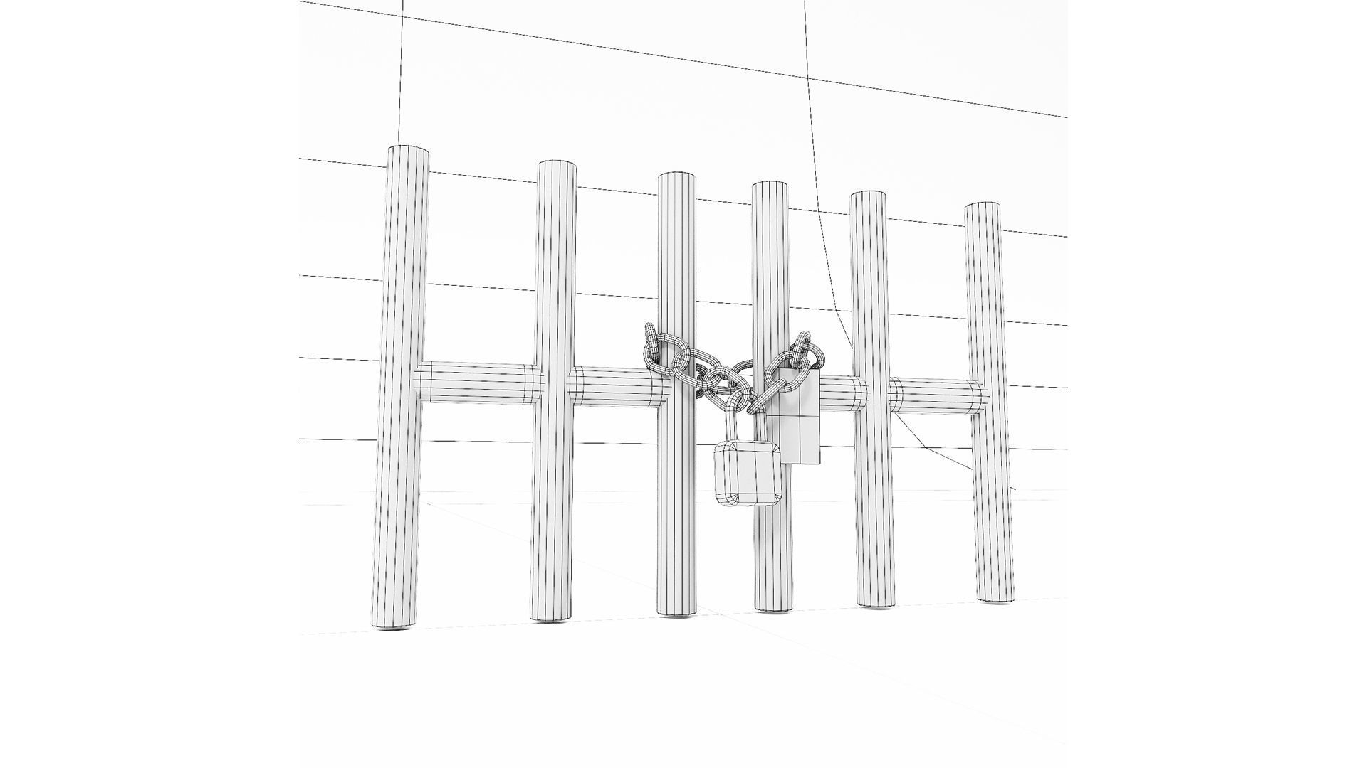 Grungy metal door   3D model_6