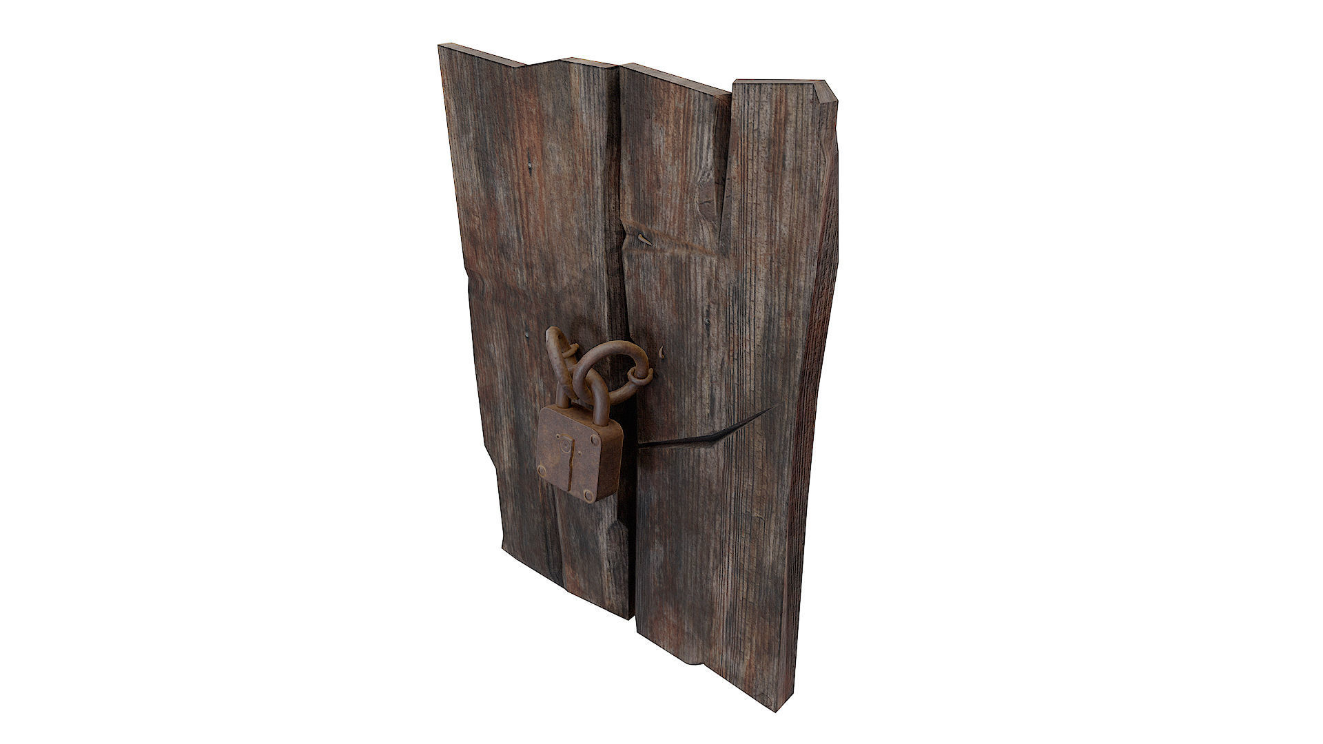 Grungy door lock Low-poly 3D model_1