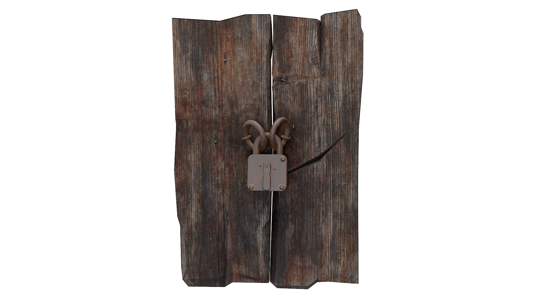 Grungy door lock Low-poly 3D model_2