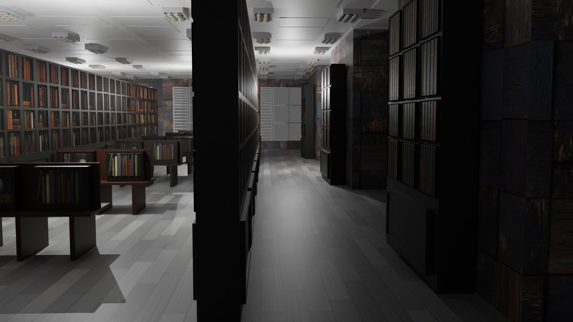 Book Store Low-poly 3D model_2