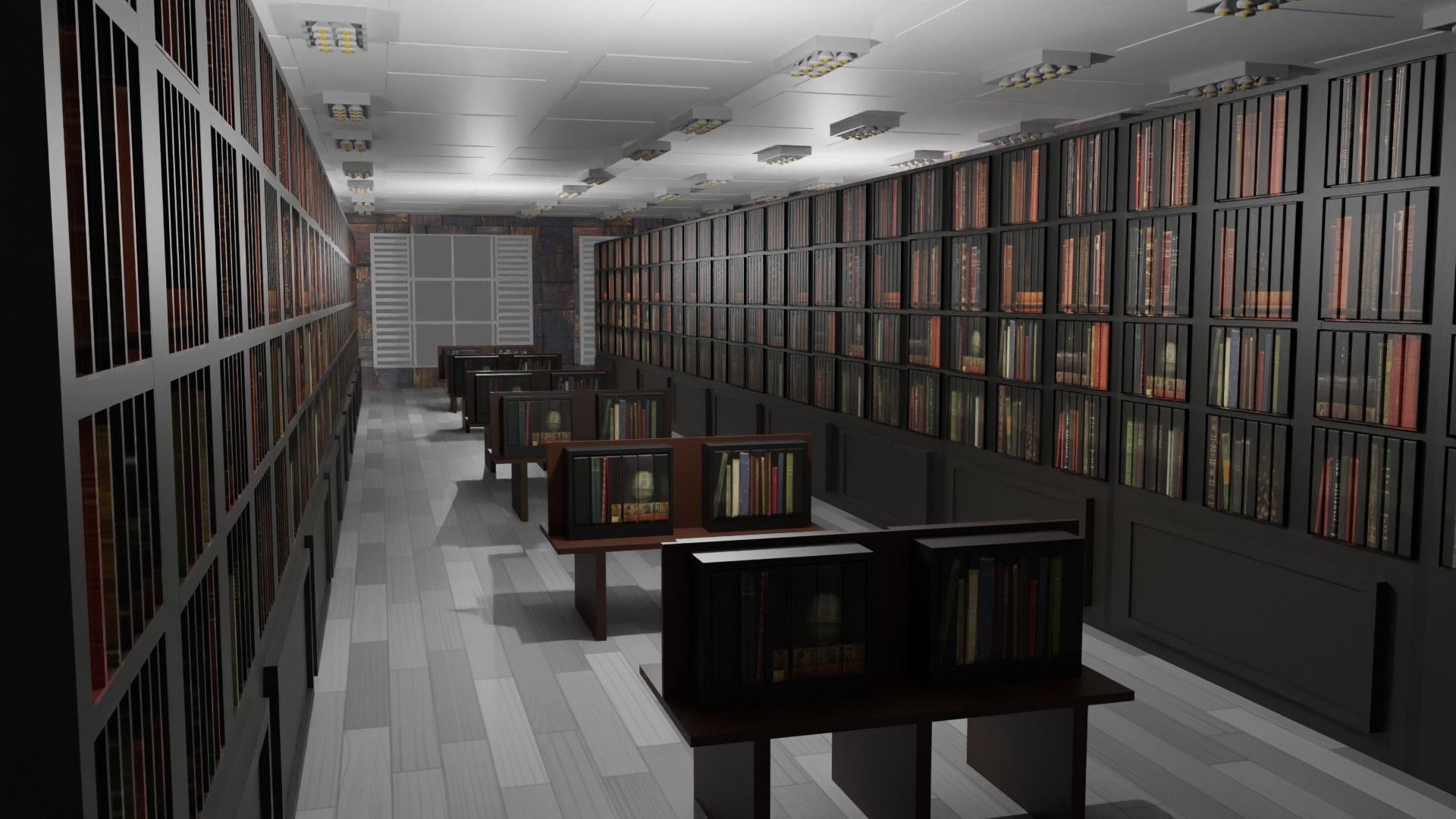 Book Store Low-poly 3D model_1