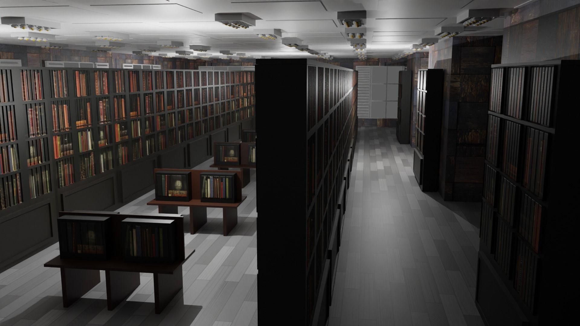 Book Store Low-poly 3D model_4