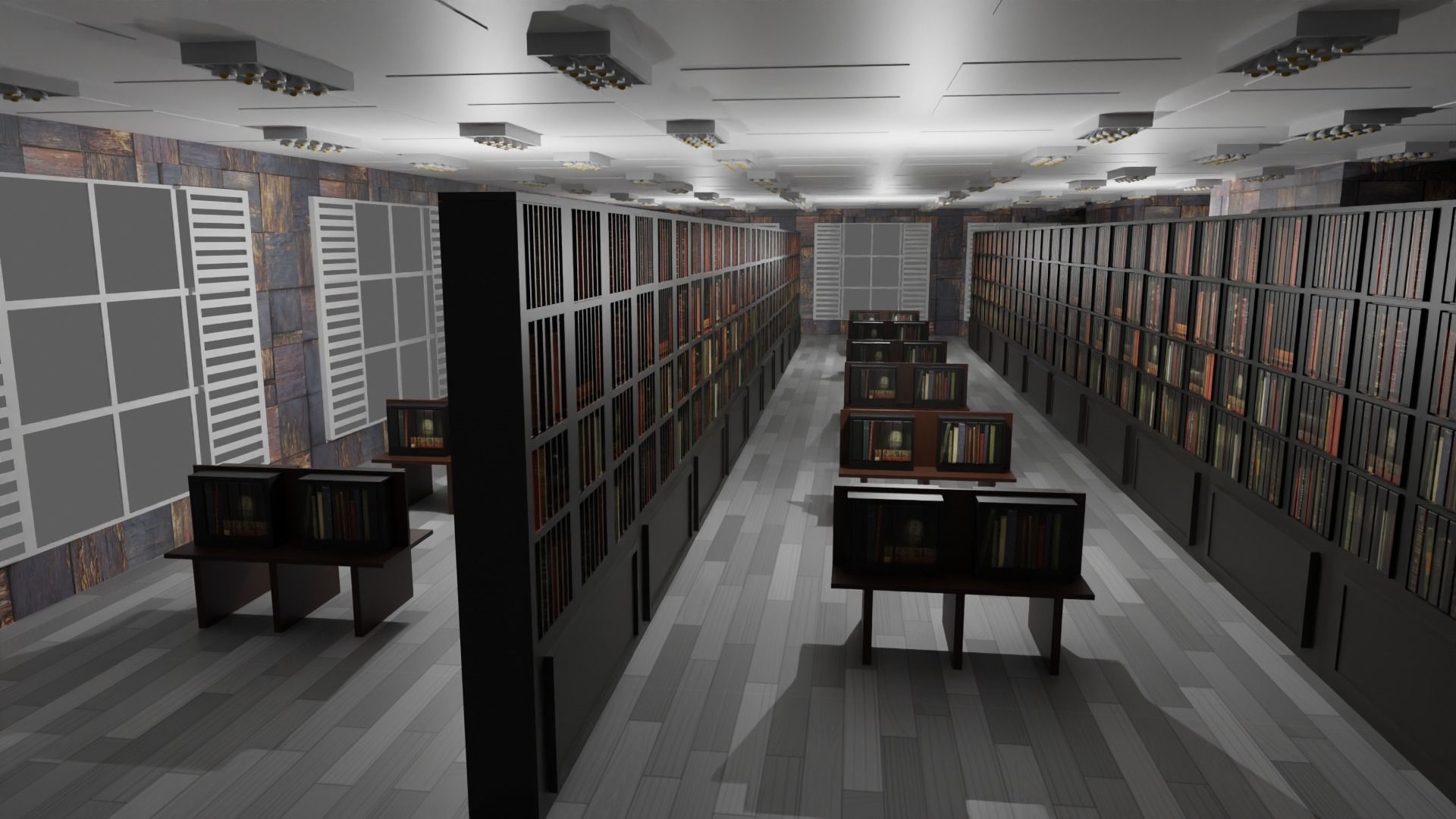 Book Store Low-poly 3D model_3