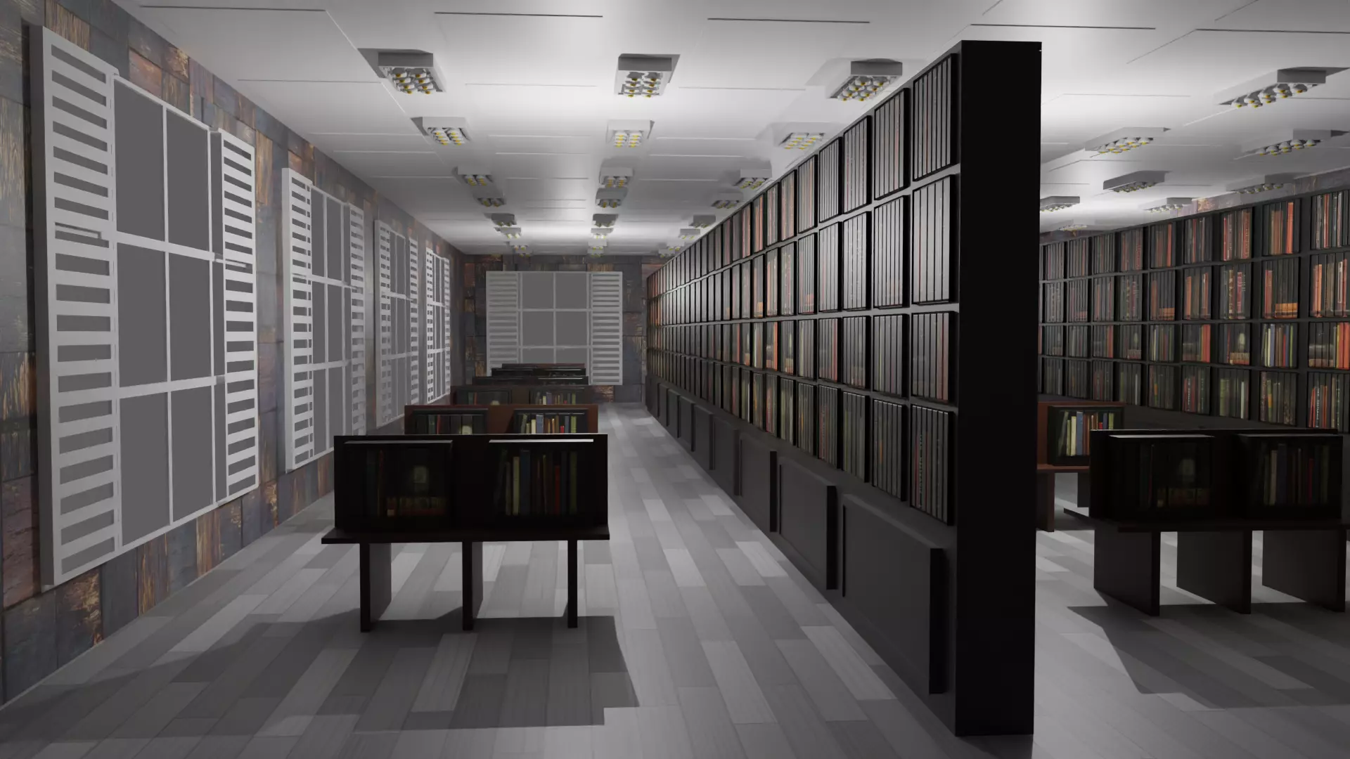 Book Store Low-poly 3D model_0