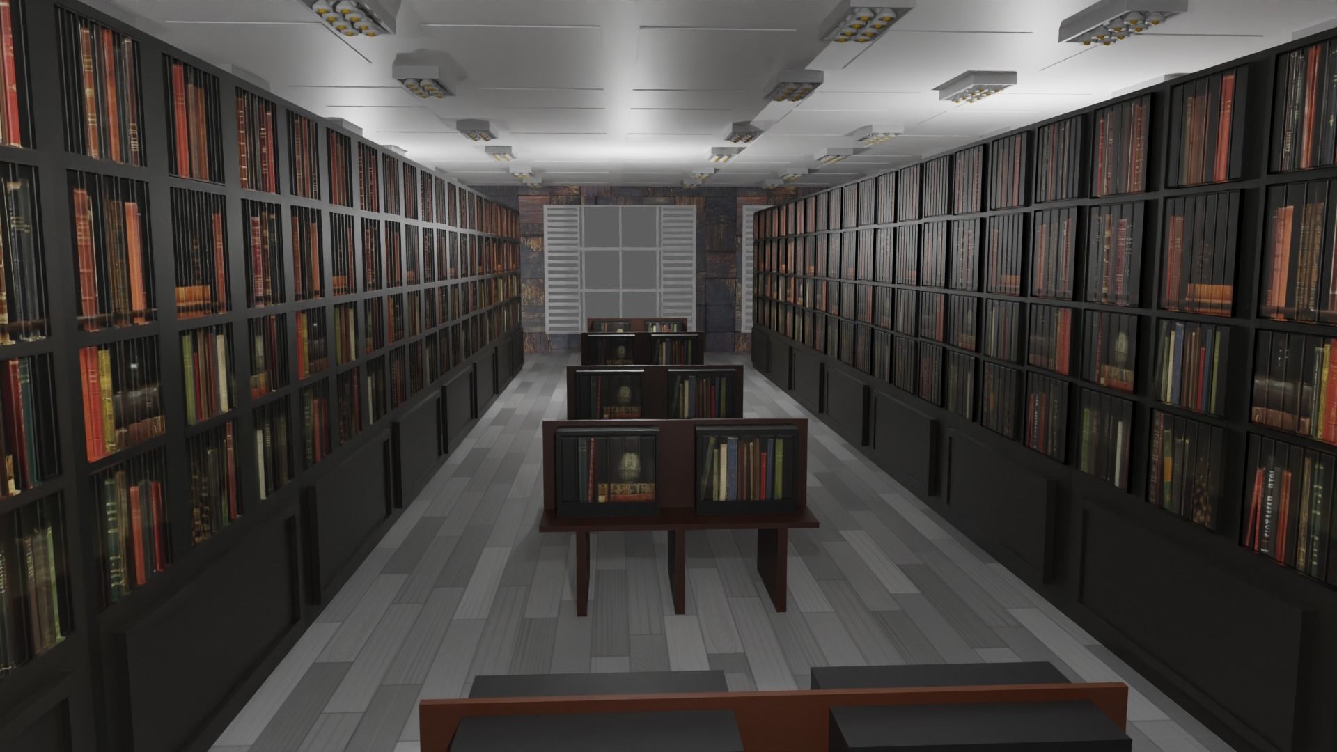 Book Store Low-poly 3D model_5