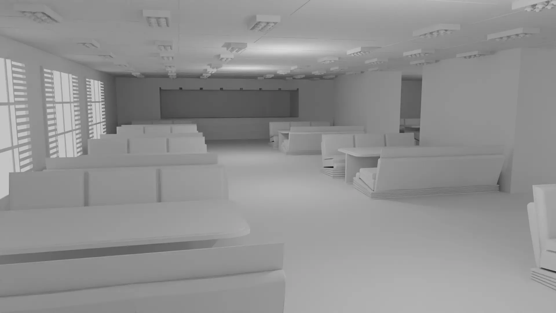 fast food interior no material 3D model_0