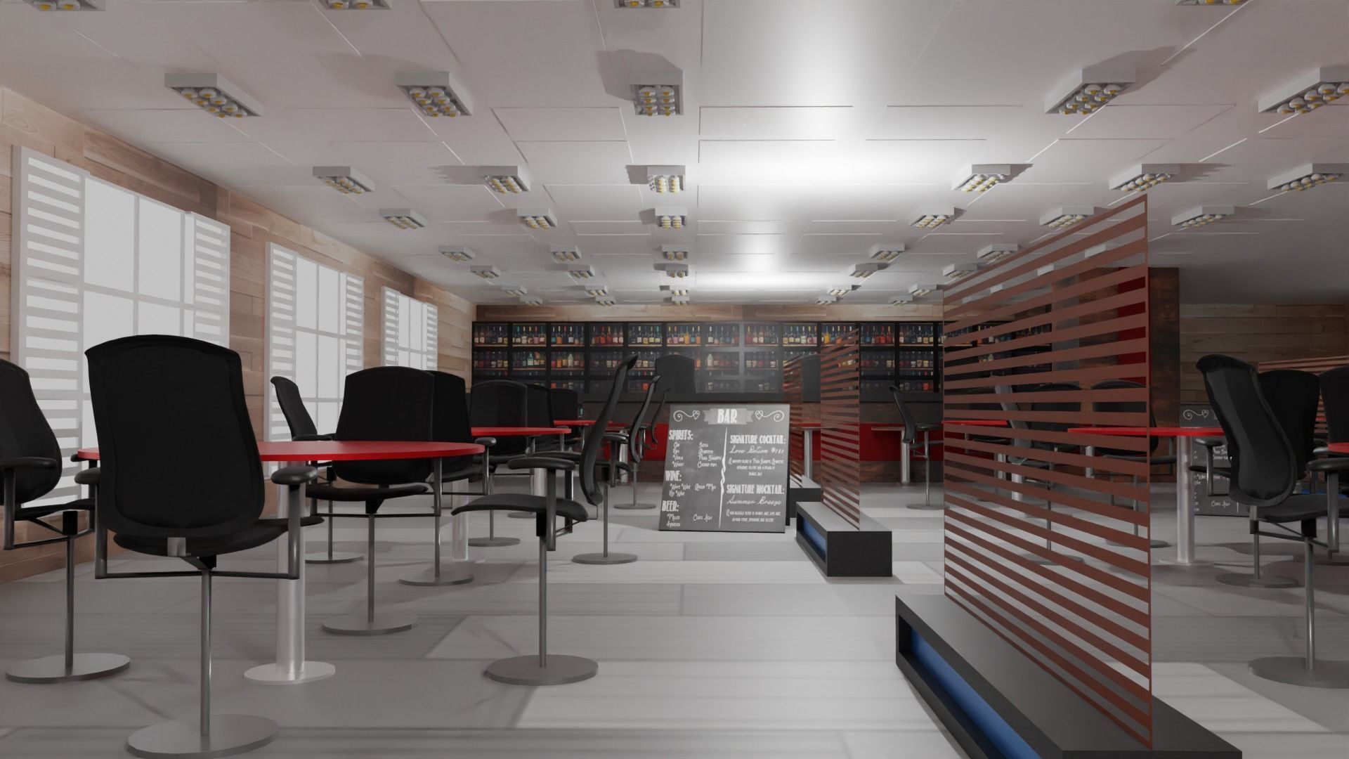 Bar Interior Low-poly 3D model_4