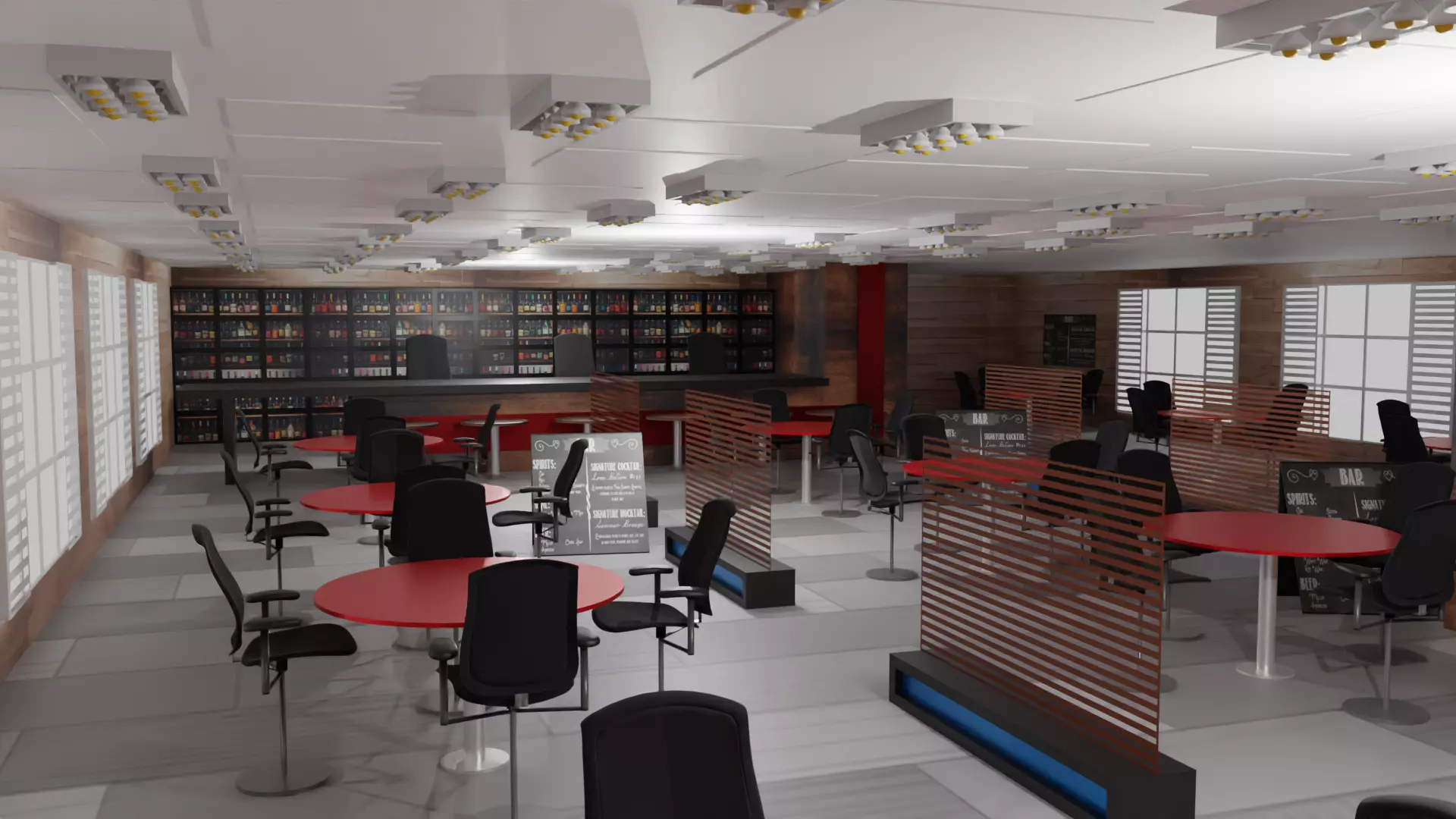 Bar Interior Low-poly 3D model_0