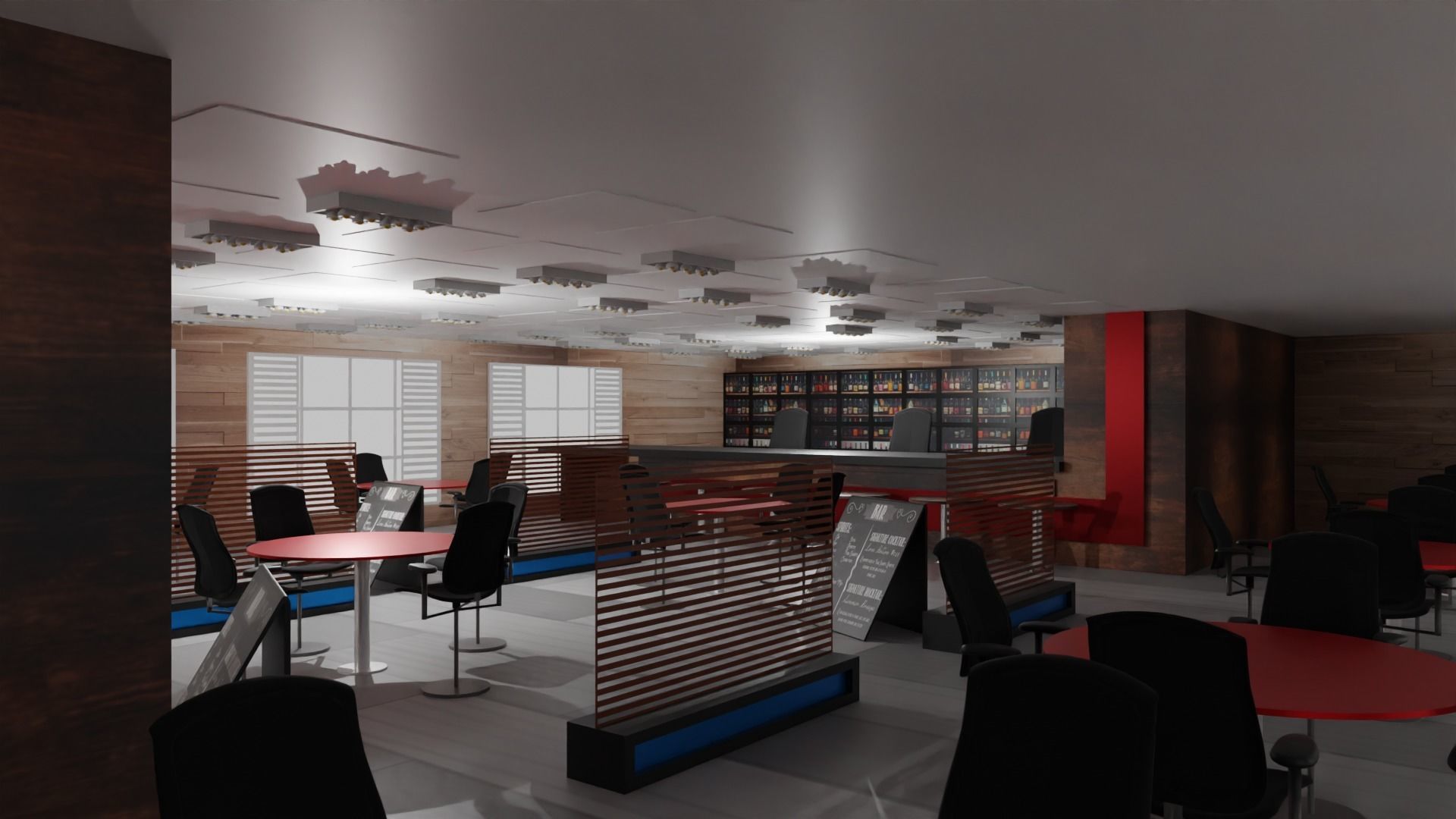 Bar Interior Low-poly 3D model_3