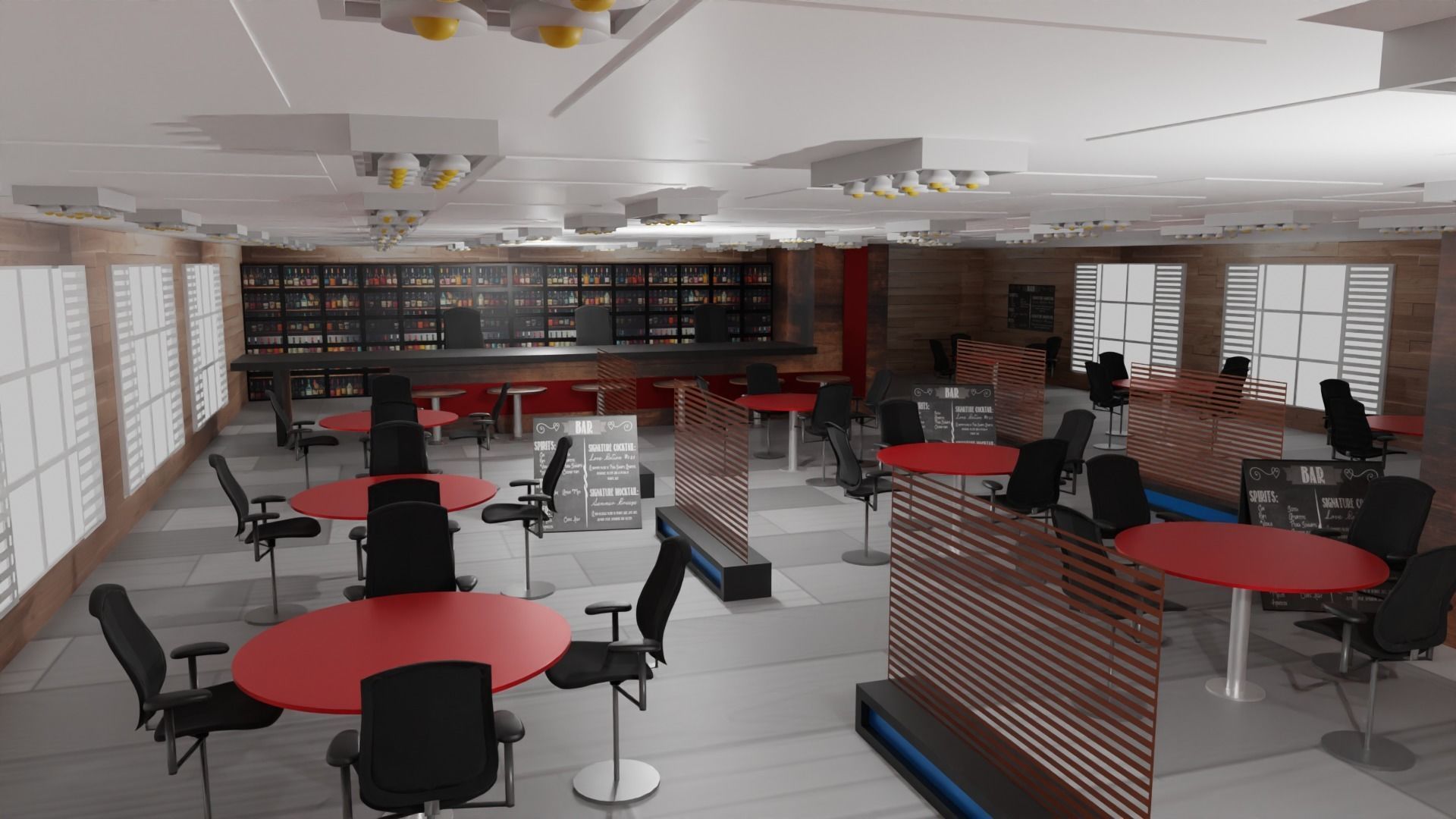 Bar Interior Low-poly 3D model_5