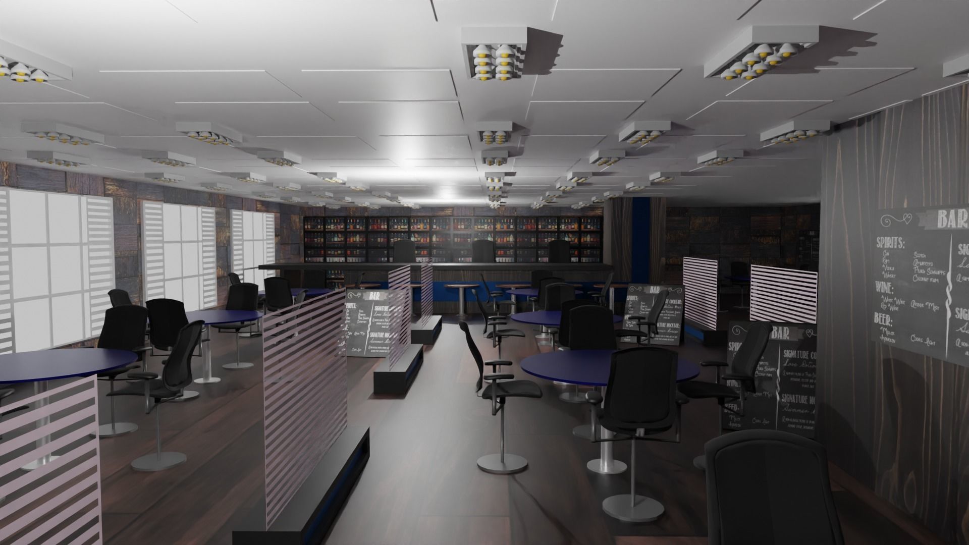 Bar Interior Low-poly 3D model_2