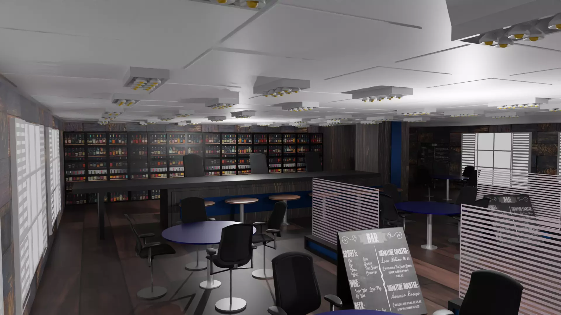 Bar Interior Low-poly 3D model_0