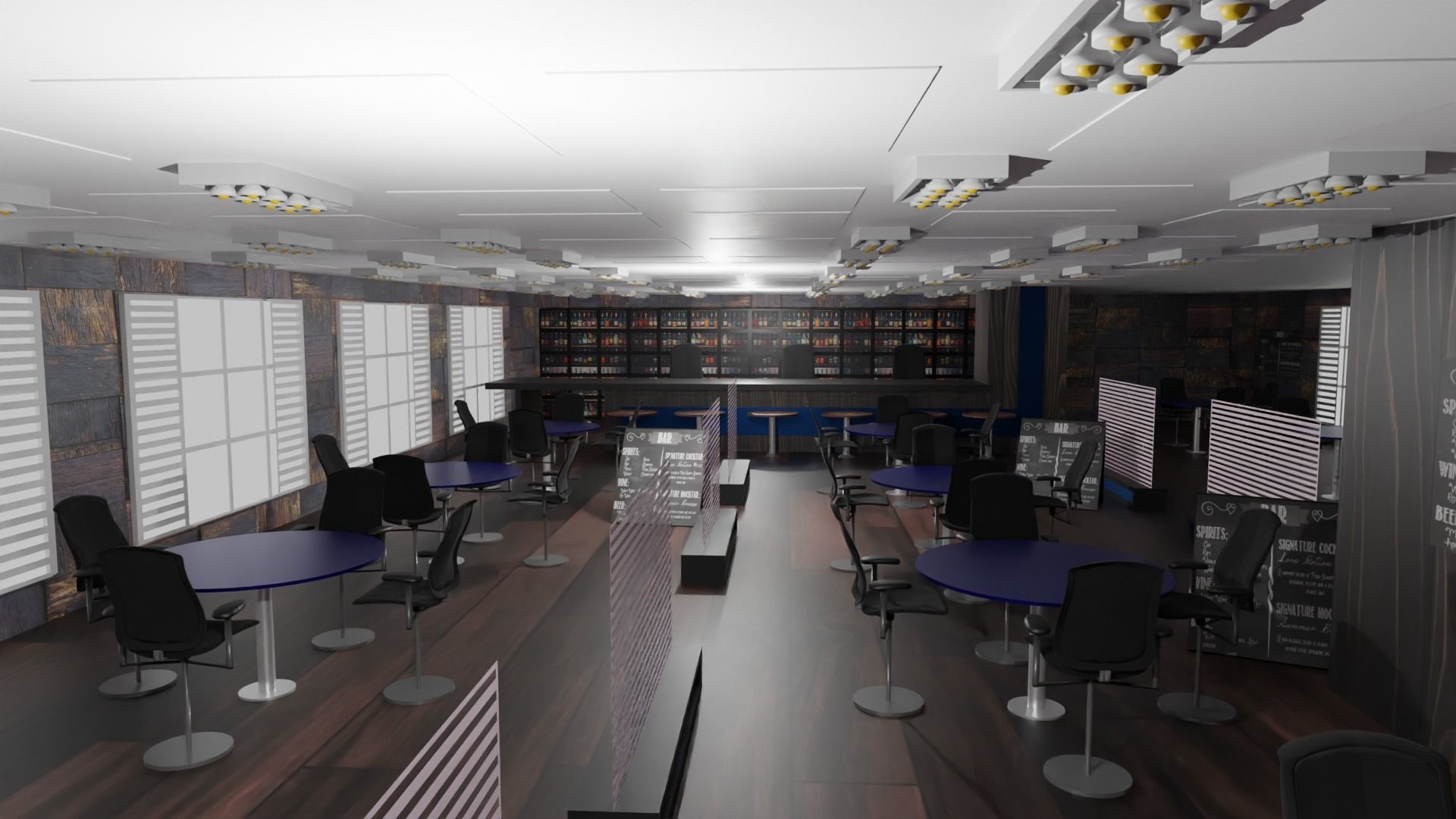 Bar Interior Low-poly 3D model_6