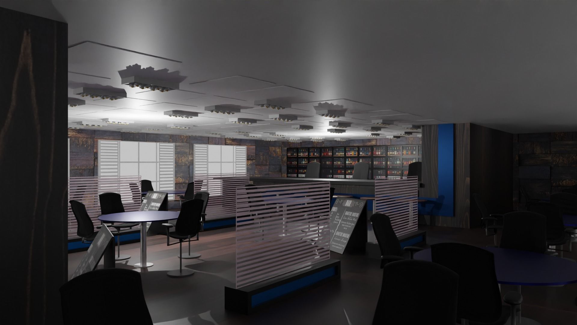 Bar Interior Low-poly 3D model_3