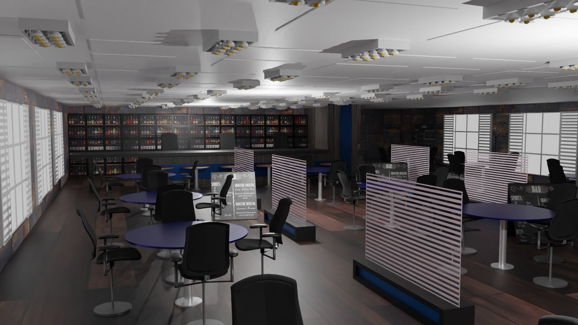 Bar Interior Low-poly 3D model_1