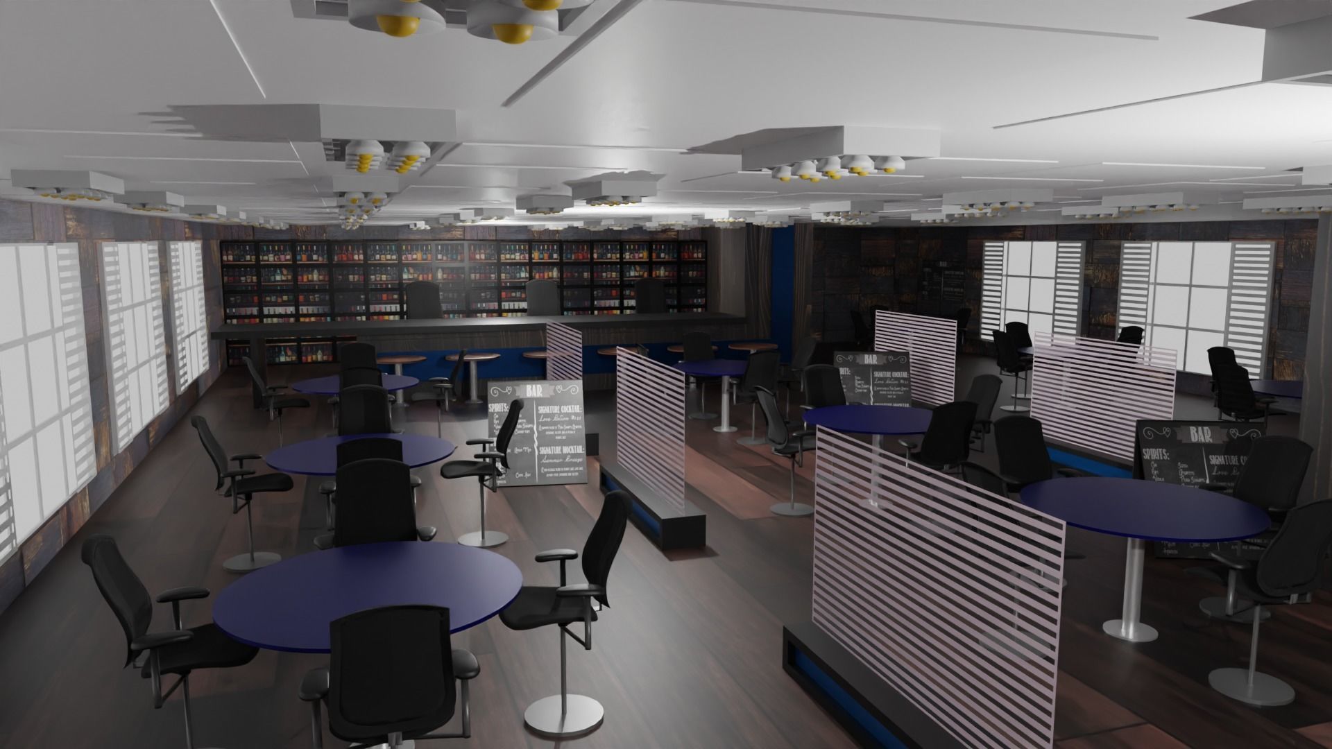 Bar Interior Low-poly 3D model_5