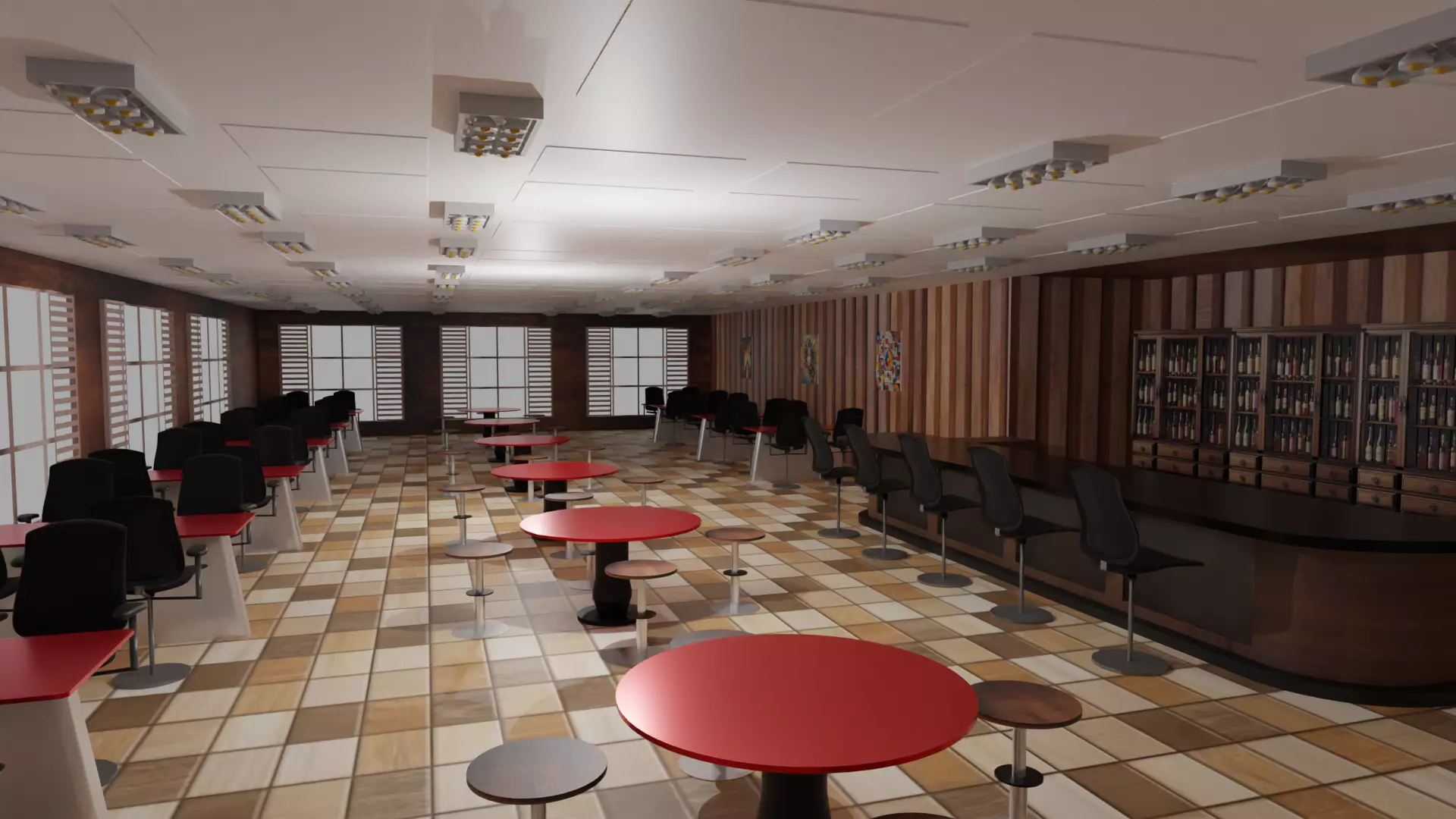 Tavern Interior Low-poly 3D model_0