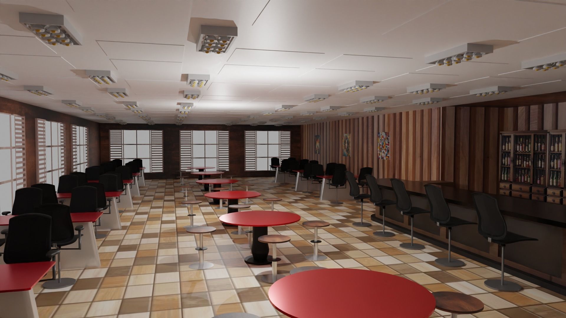 Tavern Interior Low-poly 3D model_5