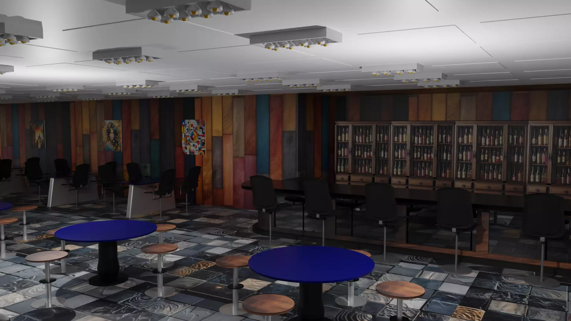 Tavern Interior Low-poly 3D model_0