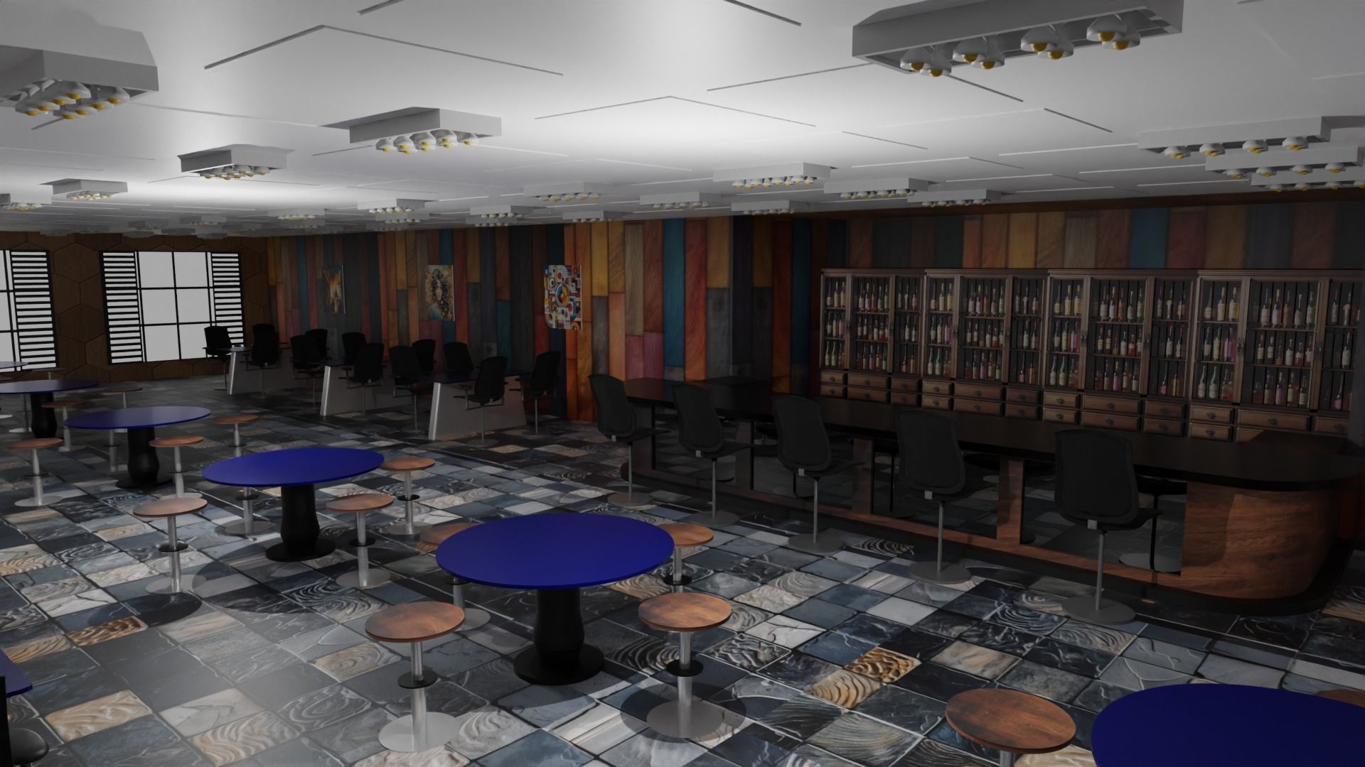 Tavern Interior Low-poly 3D model_1