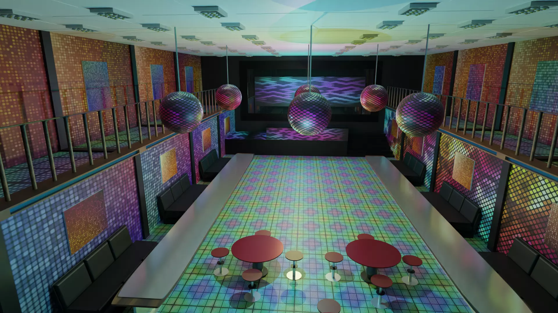 Nightclub Interior Low-poly 3D model