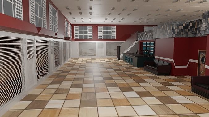 Hospital Interior Low-poly 3D model