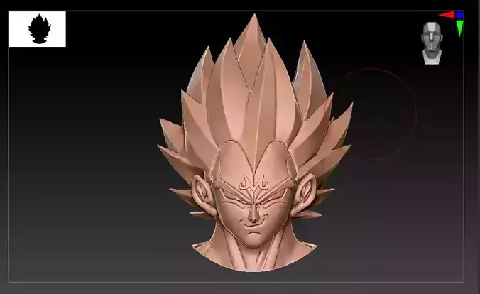 Vegeta Face 3d Model and Ready for Use 3D model 3D print model