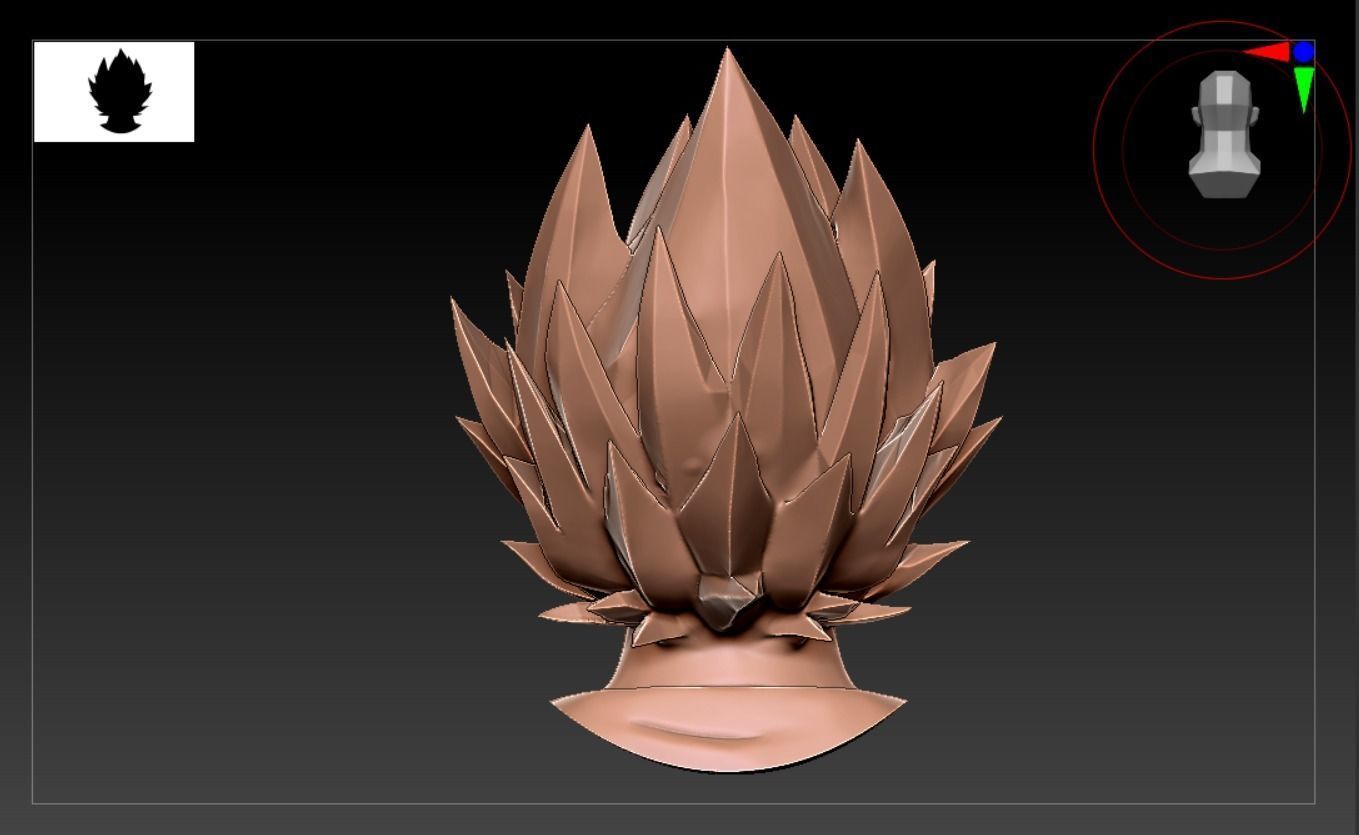 Vegeta Face 3d Model and Ready for Use 3D model 3D print model_7